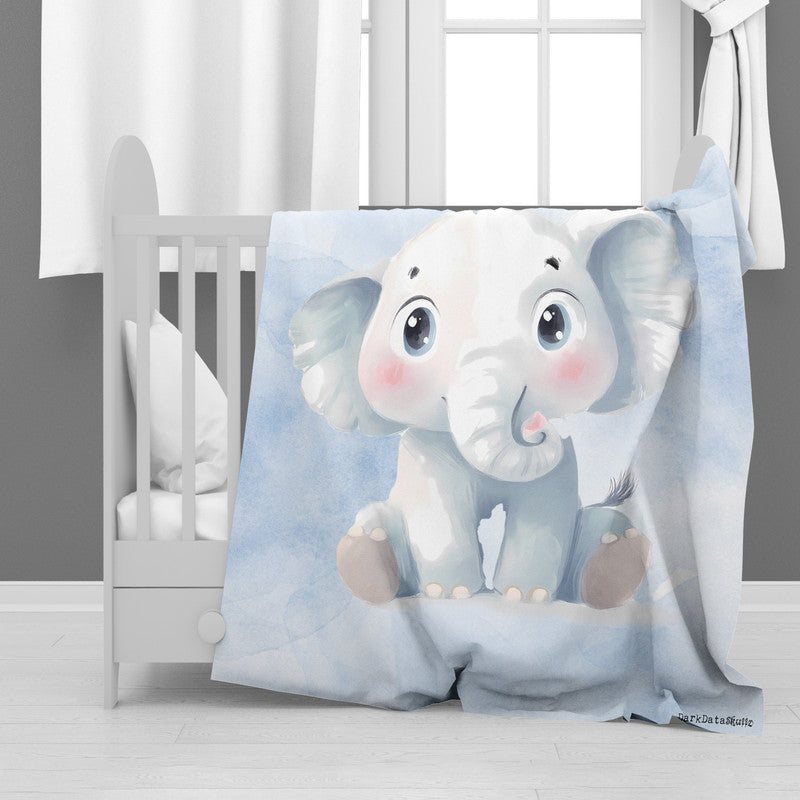 Baby Elephant Minky Blanket by Wikus Schalkwyk