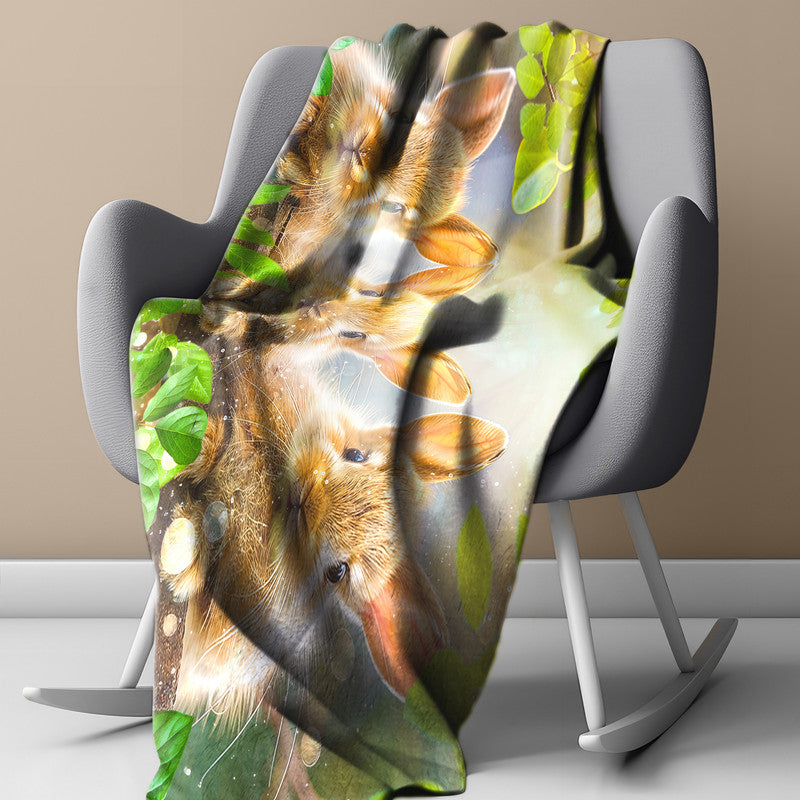 Baby Rabbit Light Weight Fleece Blanket
