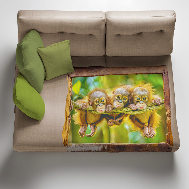 Baby Orangutang Light Weight Fleece Blanket