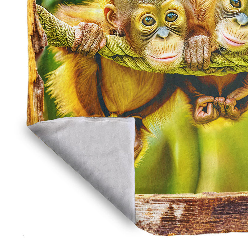 Baby Orangutang Light Weight Fleece Blanket