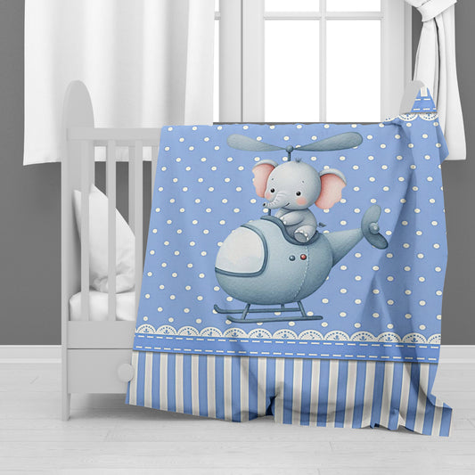 Baby Breeze Elephant Minky Blanket