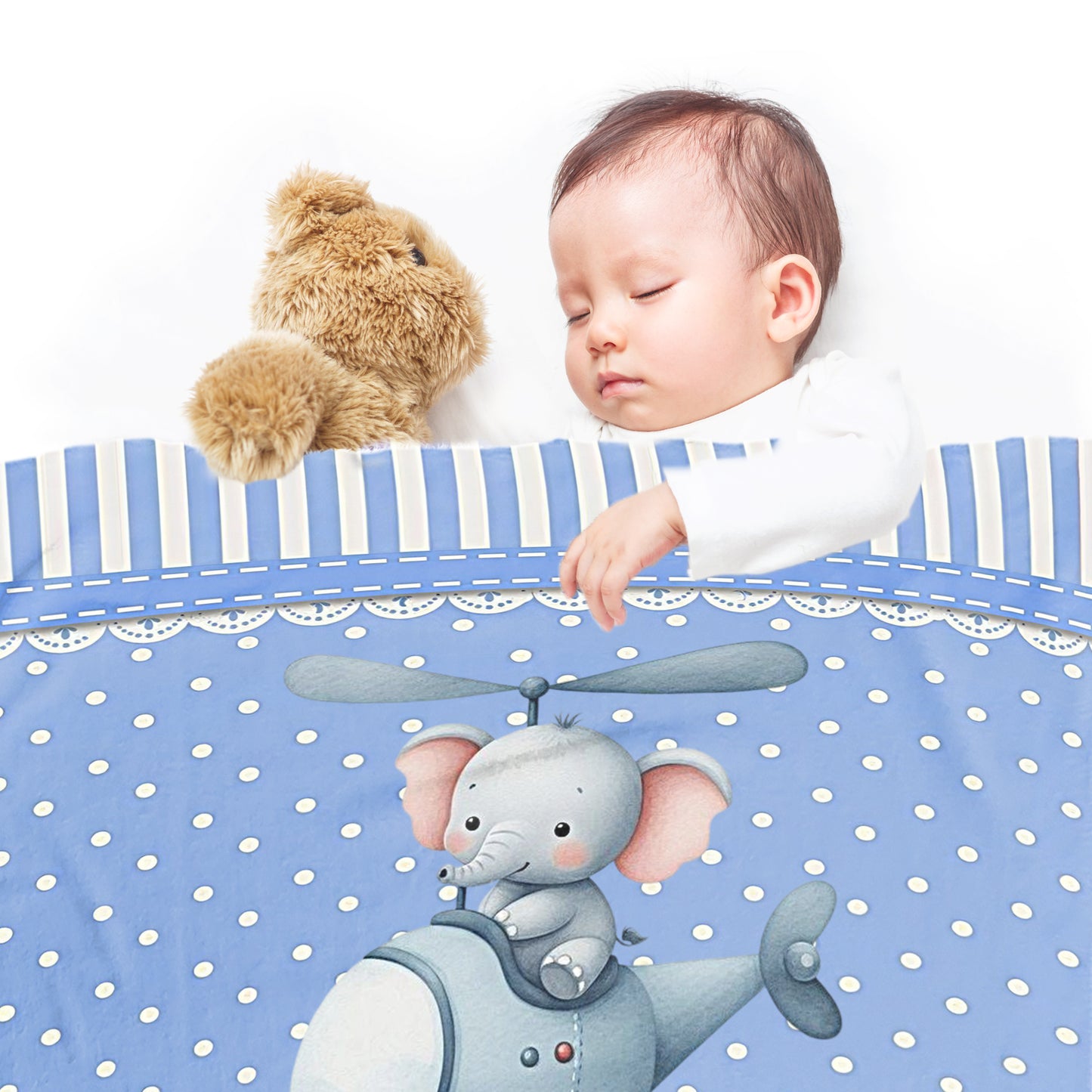 Baby Breeze Elephant Minky Blanket