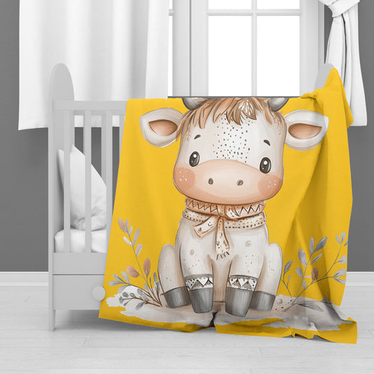 Baby Cow Baby Fleece Blanket by Mark van Vuuren