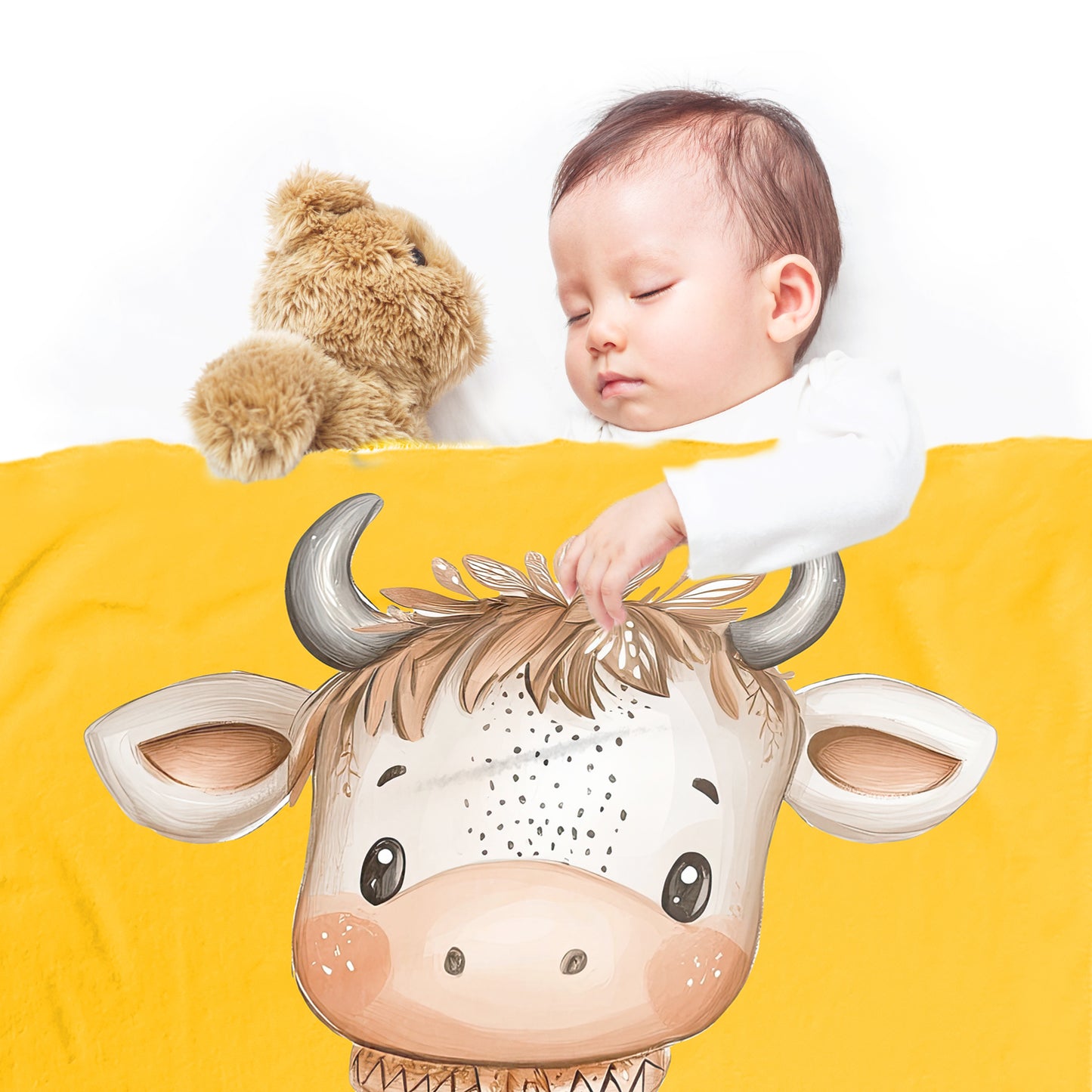 Baby Cow Baby Fleece Blanket by Mark van Vuuren