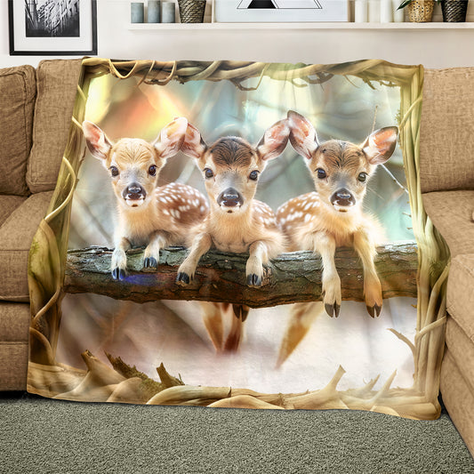 Baby Deer Light Weight Fleece Blanket