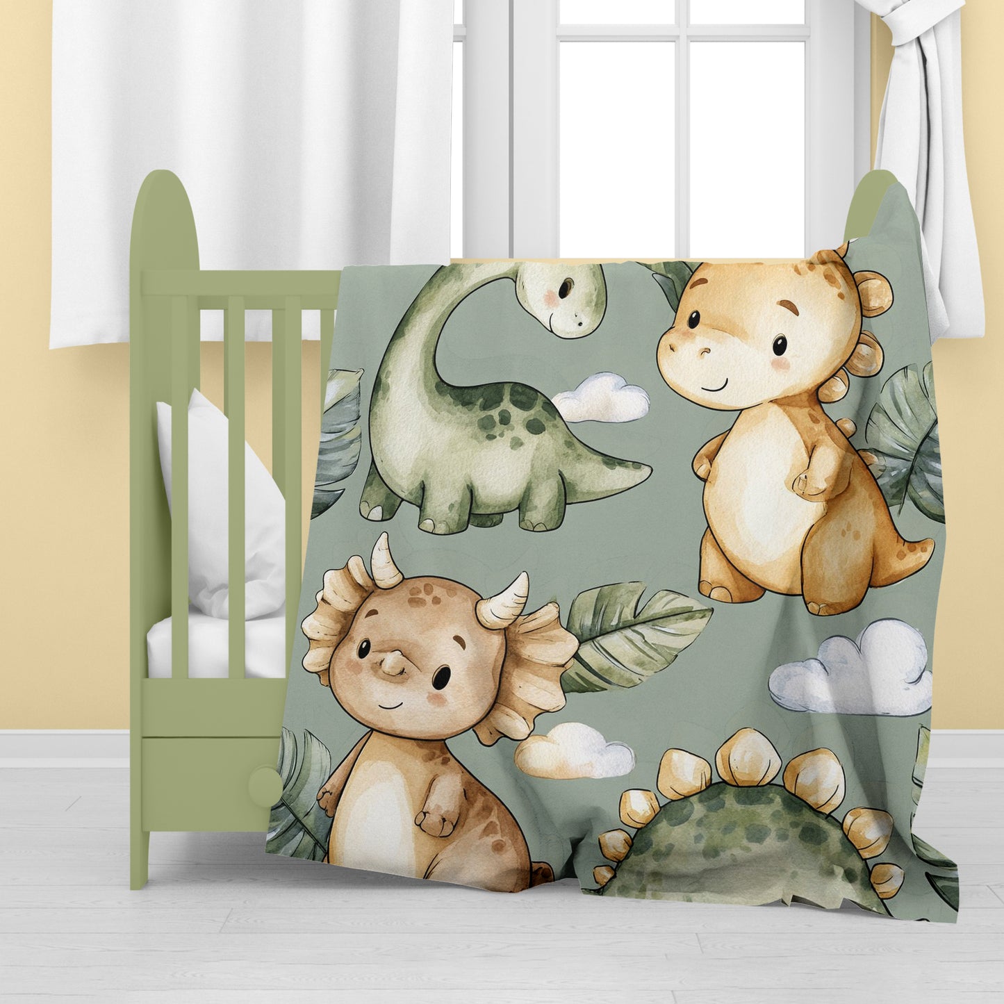 Baby Dinosaur Friends Baby Fleece Blanket by Wikus Schalkwyk