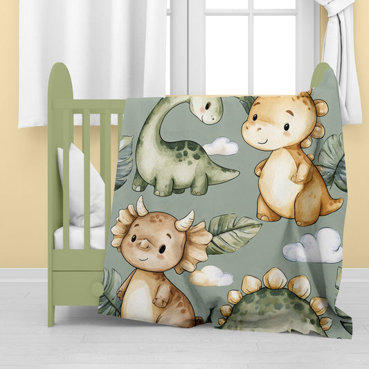 Baby Dinosaur Friends Baby Fleece Blanket by Wikus Schalkwyk