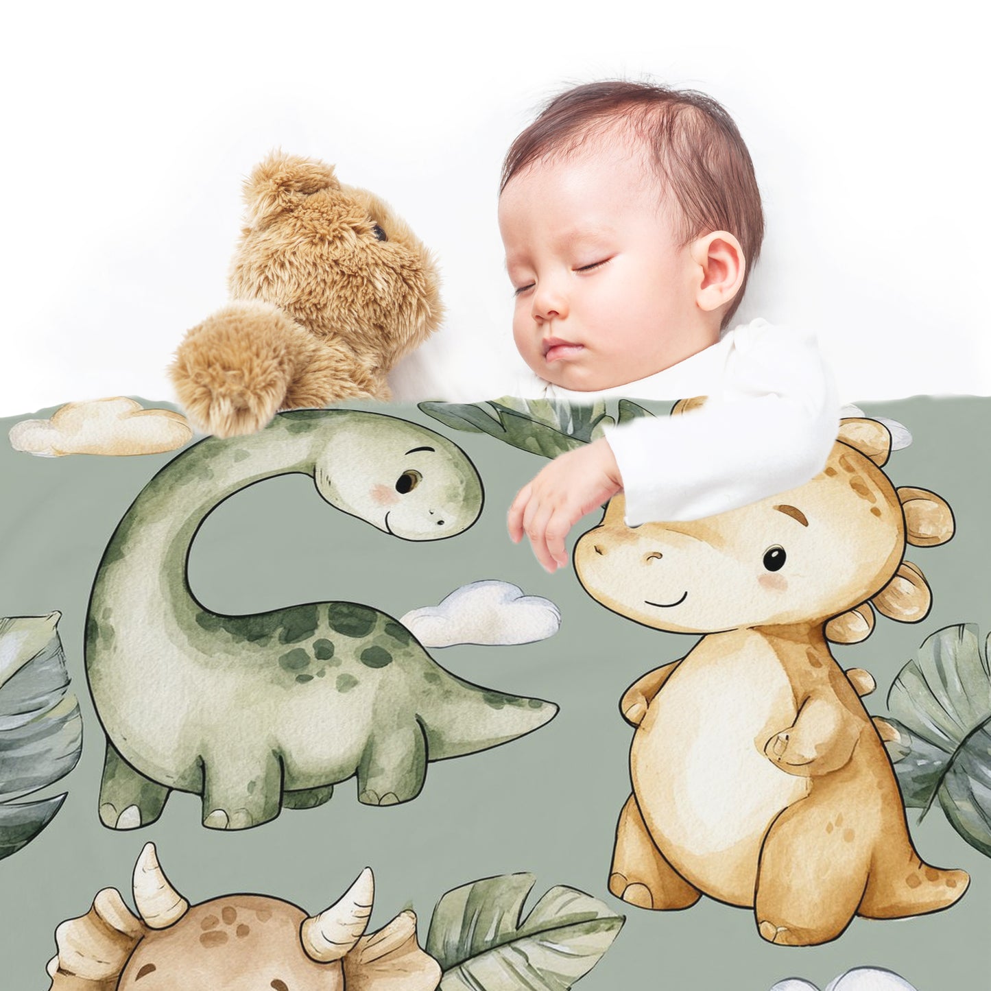 Baby Dinosaur Friends Baby Fleece Blanket by Wikus Schalkwyk