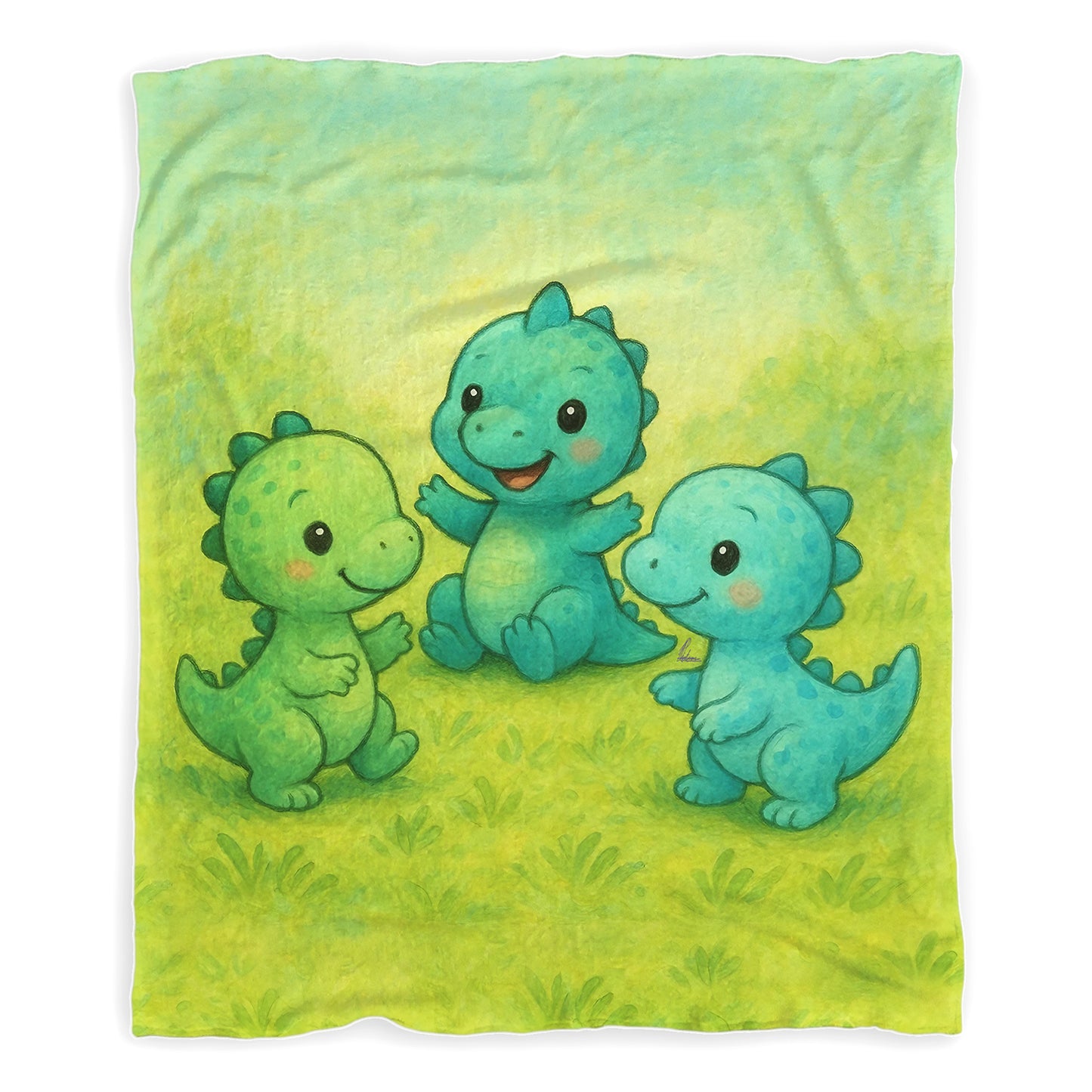 Baby Dinosaur Friends Minky Blanket by Nathan Pieterse