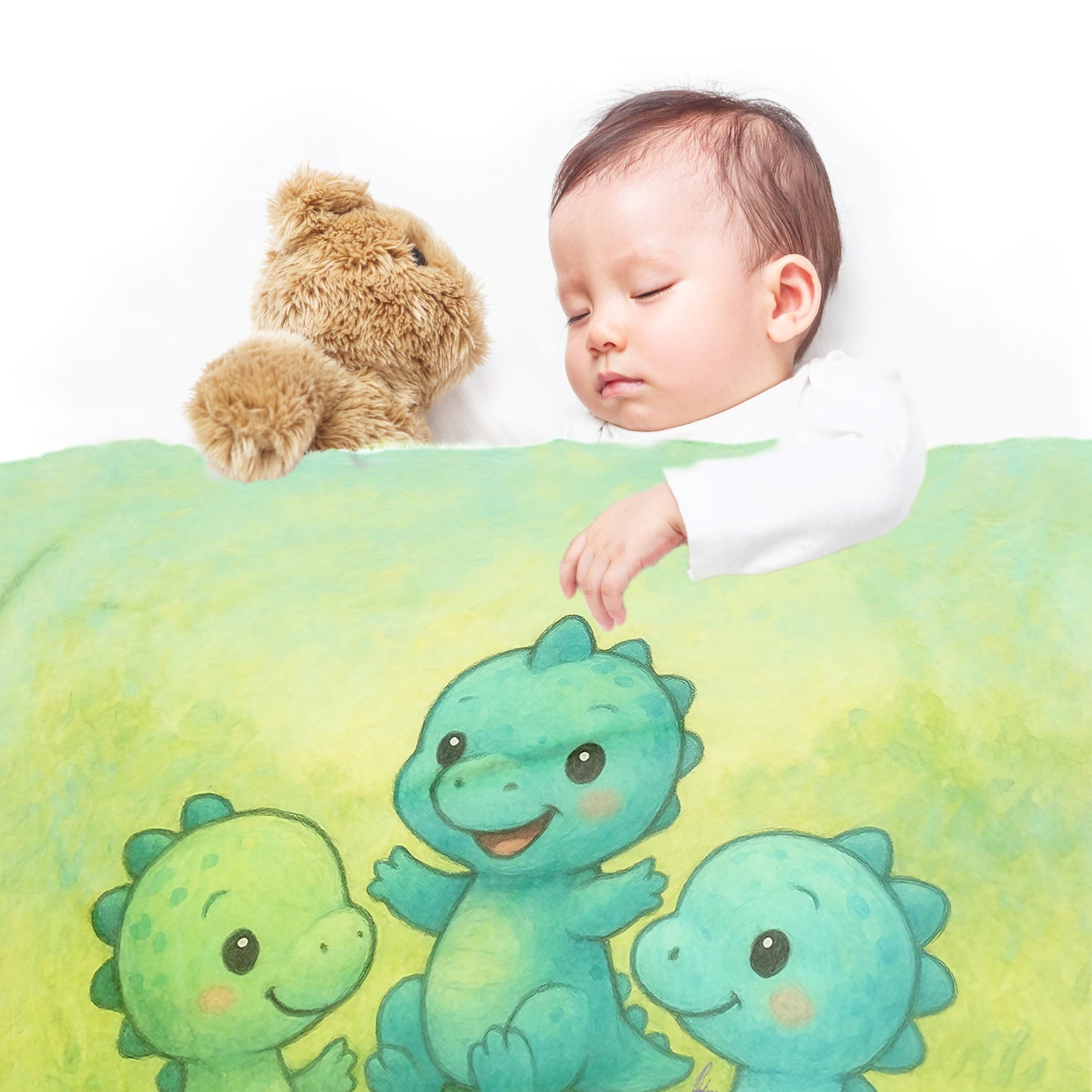 Baby Dinosaur Friends Minky Blanket by Nathan Pieterse