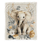 Baby Elephant Floral Frame by Wikus Schalkwyk
