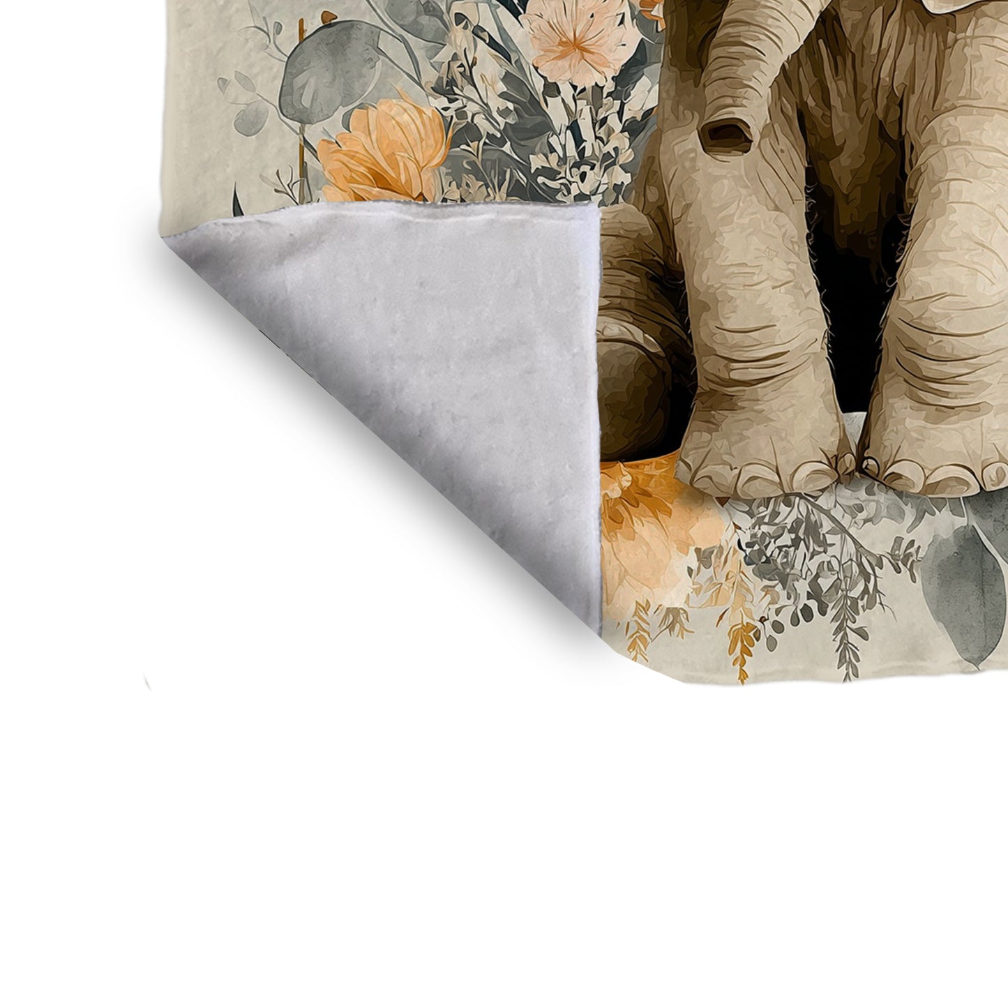 Baby Elephant Floral Frame by Wikus Schalkwyk