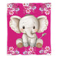 Baby Elephant Pink Baby Fleece Blanket by Mark van Vuuren