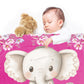 Baby Elephant Pink Baby Fleece Blanket by Mark van Vuuren