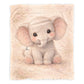 Baby Elephant Watercolor Baby Fleece Blanket by Nathan Pieterse