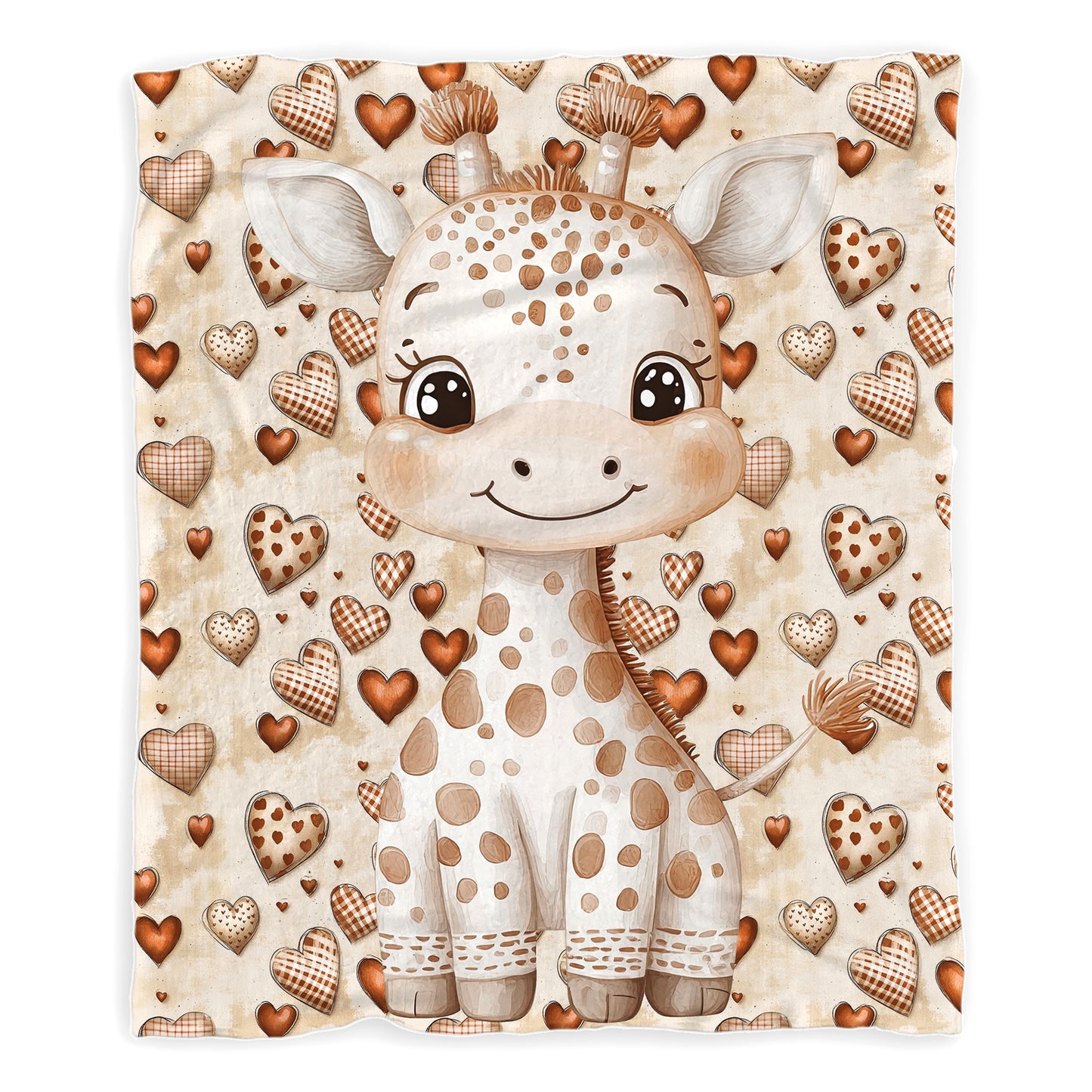 Baby Giraffe Hearts Baby Fleece Blanket by Mark van Vuuren