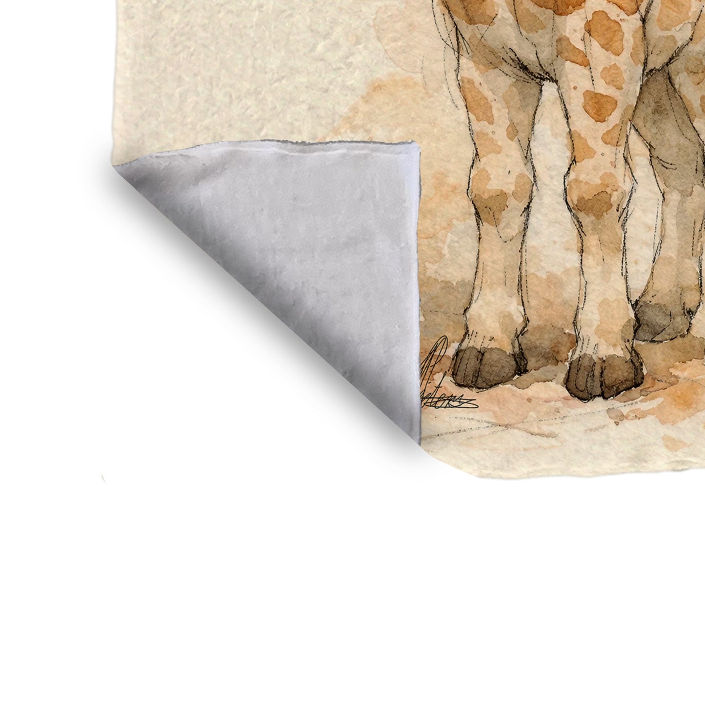 Baby Giraffe Watercolor Baby Fleece Blanket by Nathan Pieterse