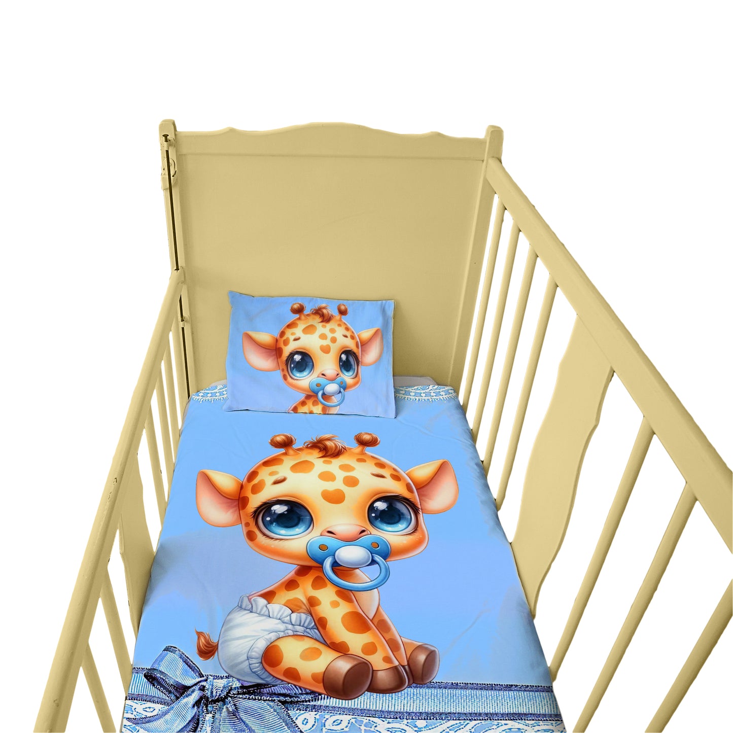 Baby Giraffe with Dummy Cot Set