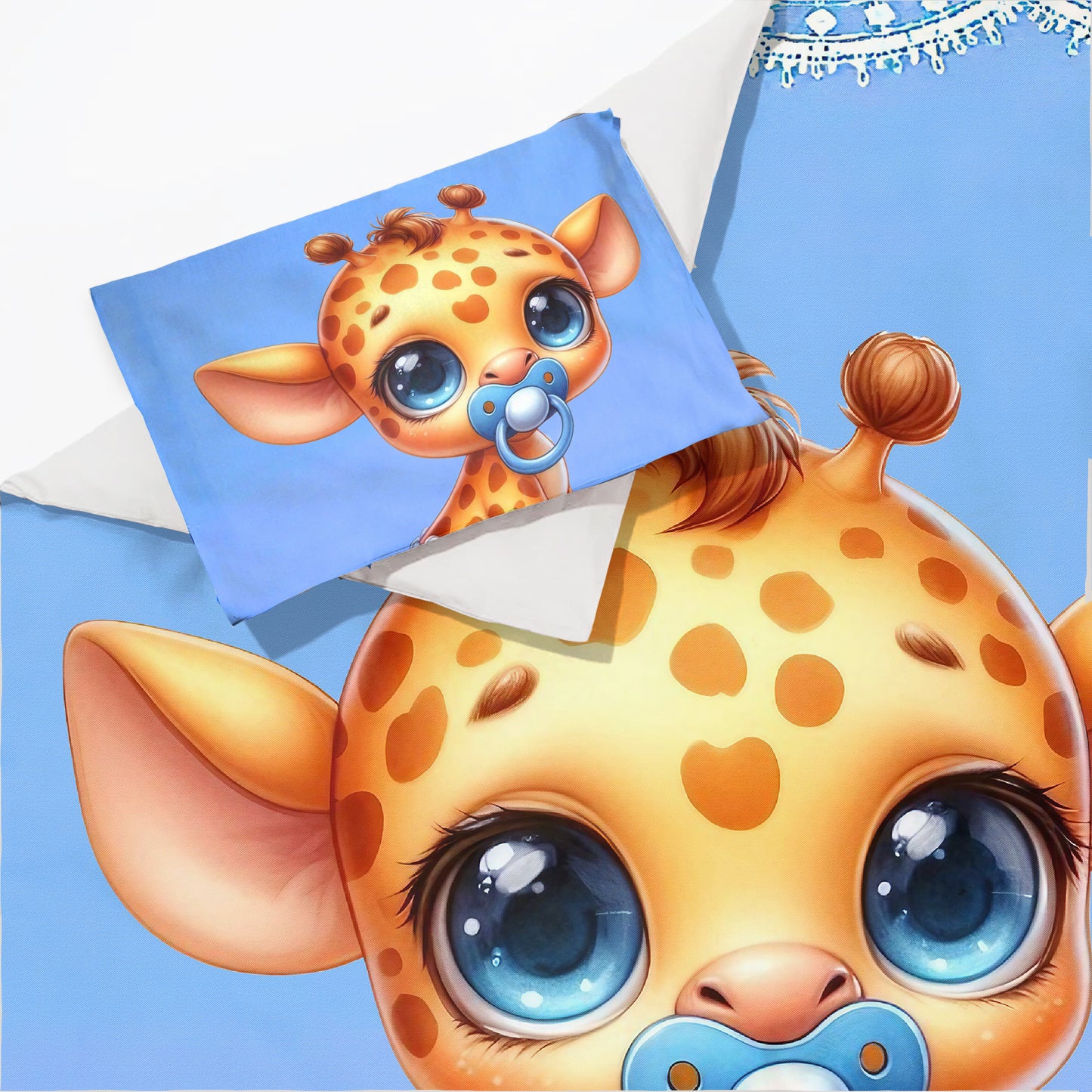 Baby Giraffe with Dummy Cot Set