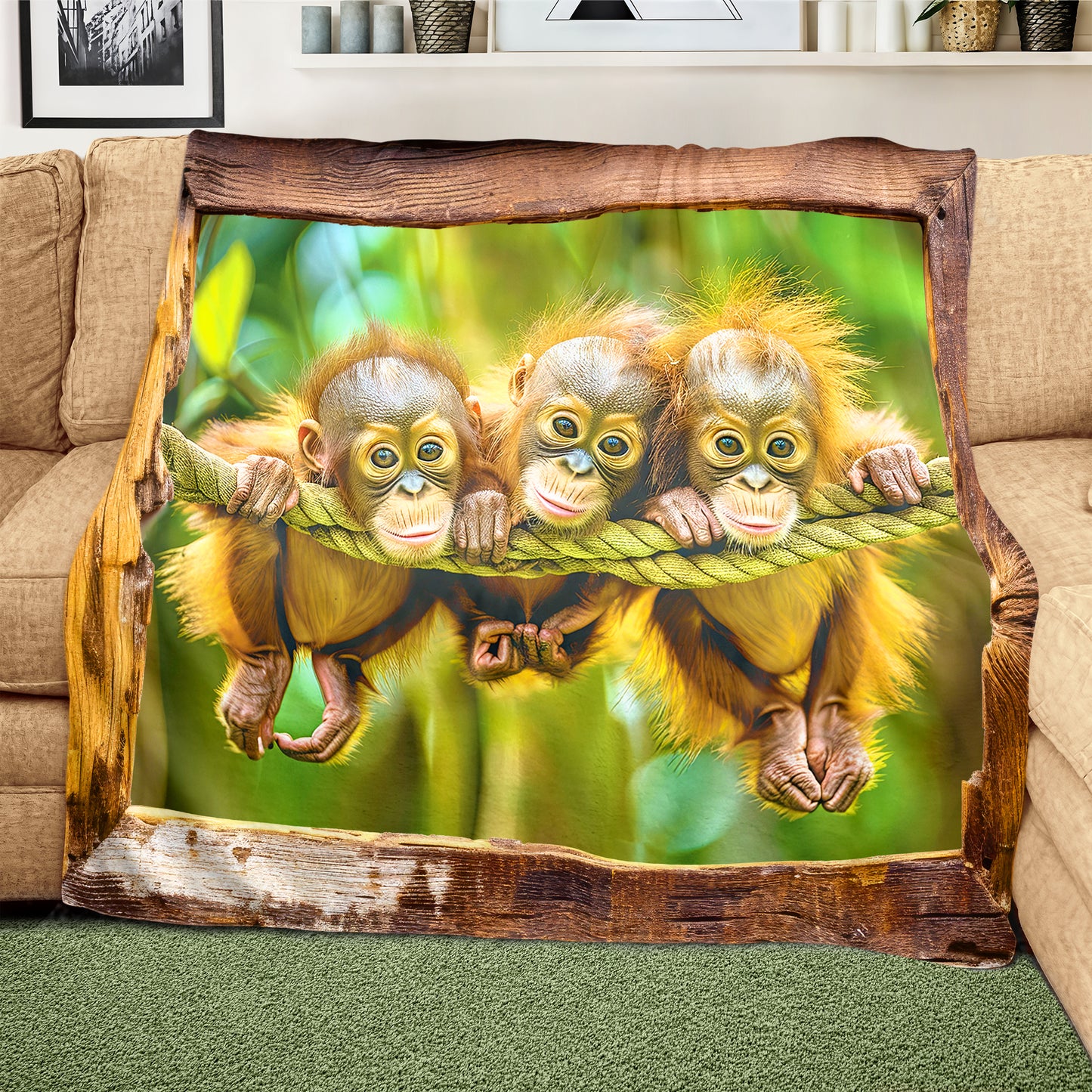 Baby Orangutang Light Weight Fleece Blanket