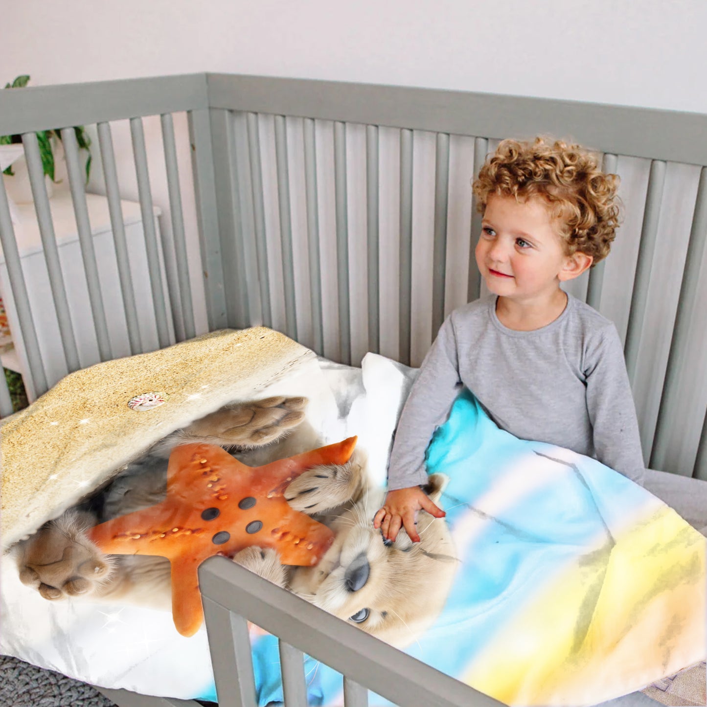 Baby Otter Love Cot Set