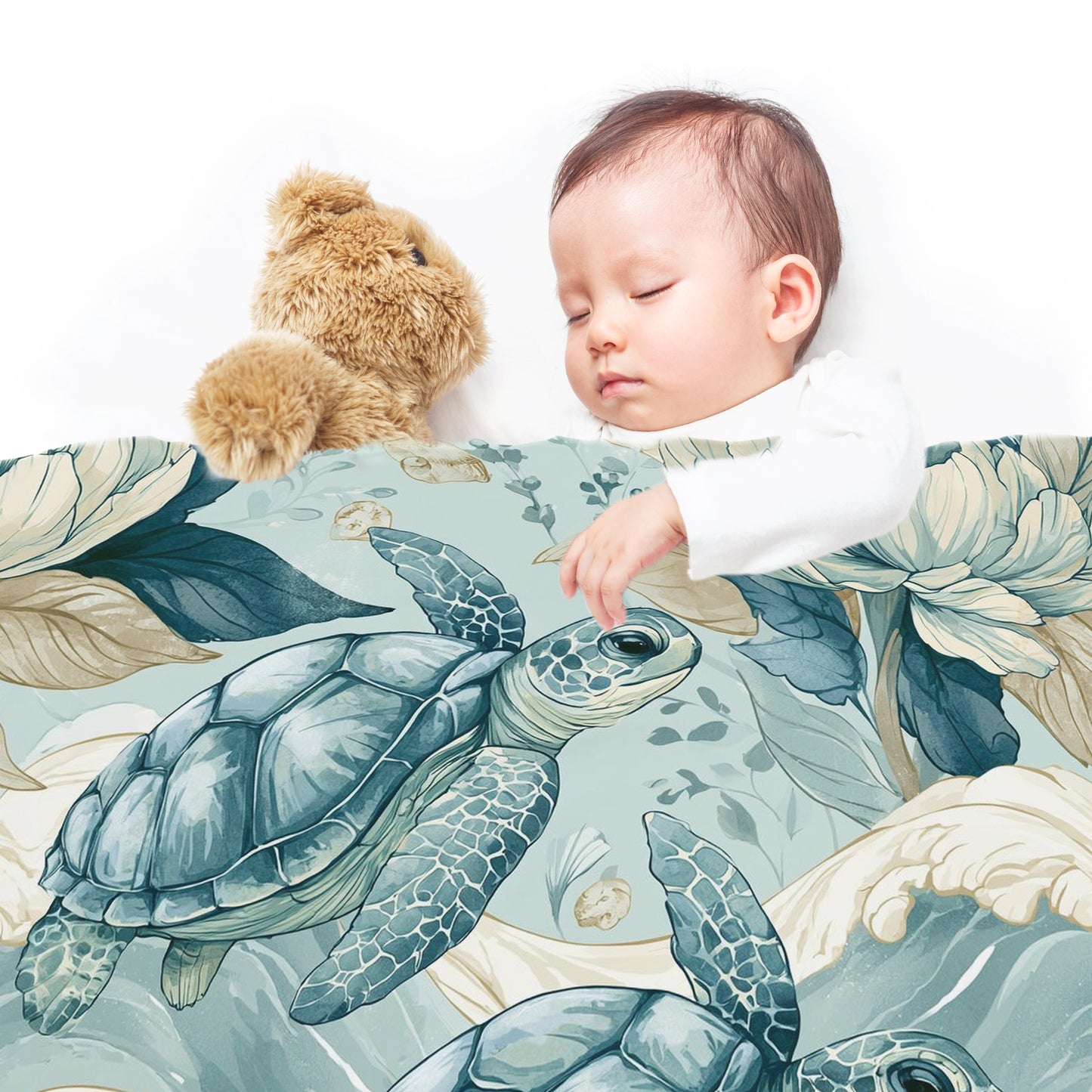 Baby Sea Turtle by Wikus Schalkwyk Baby Fleece Blanket
