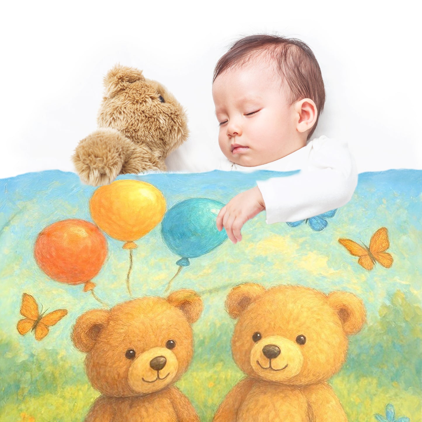 Baby Teddy Bear Picnic Minky Blanket by Nathan Pieterse