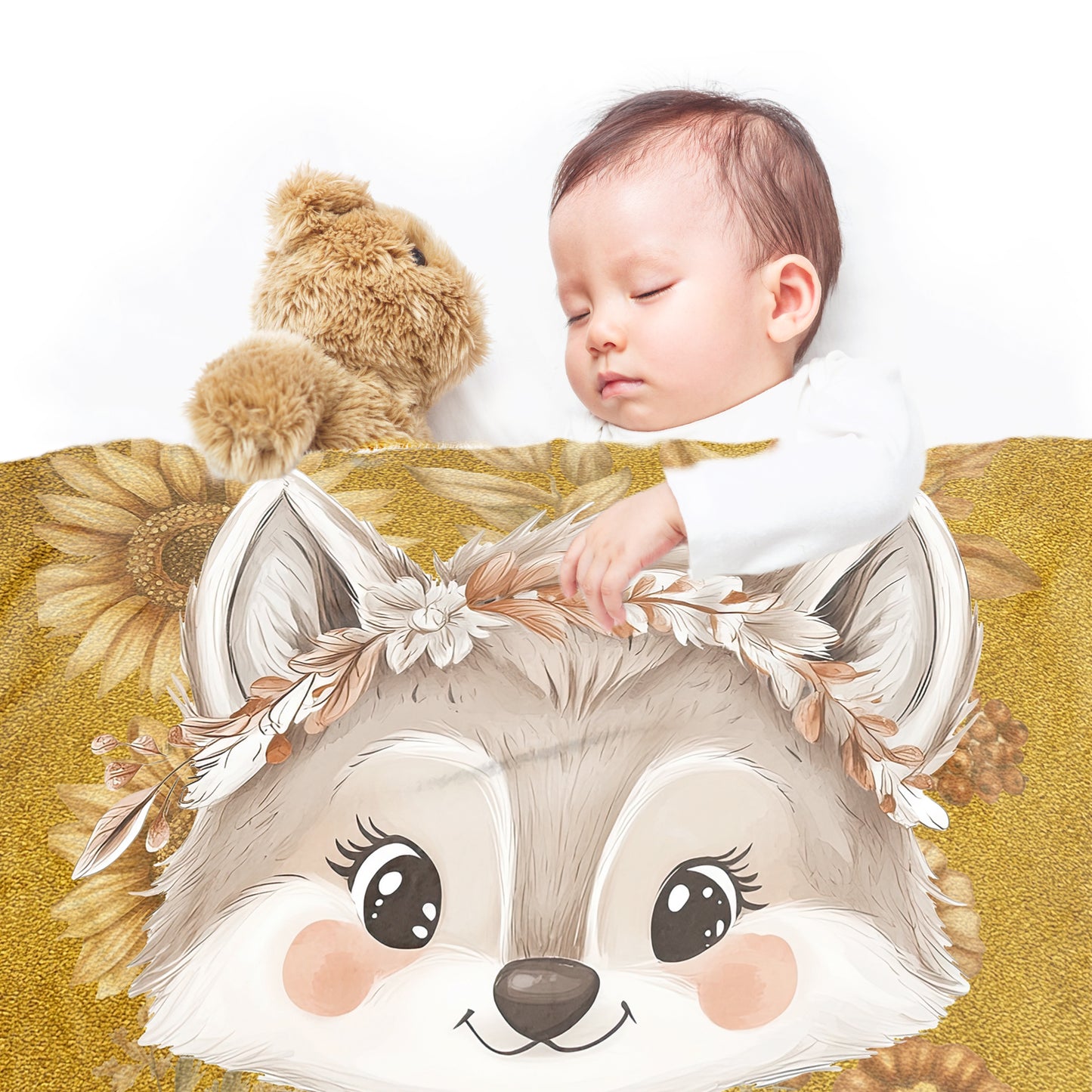 Baby Wolf Baby Fleece Blanket by Mark van Vuuren
