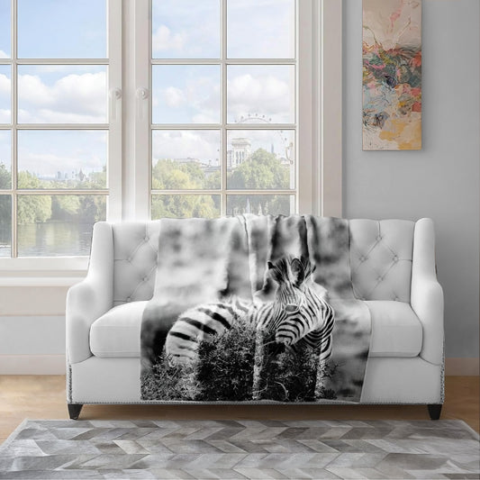 Baby Zebra Grazing Light Weight Fleece Blanket by Annette Heymans