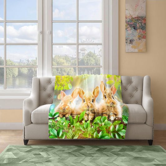 Baby Rabbit Light Weight Fleece Blanket