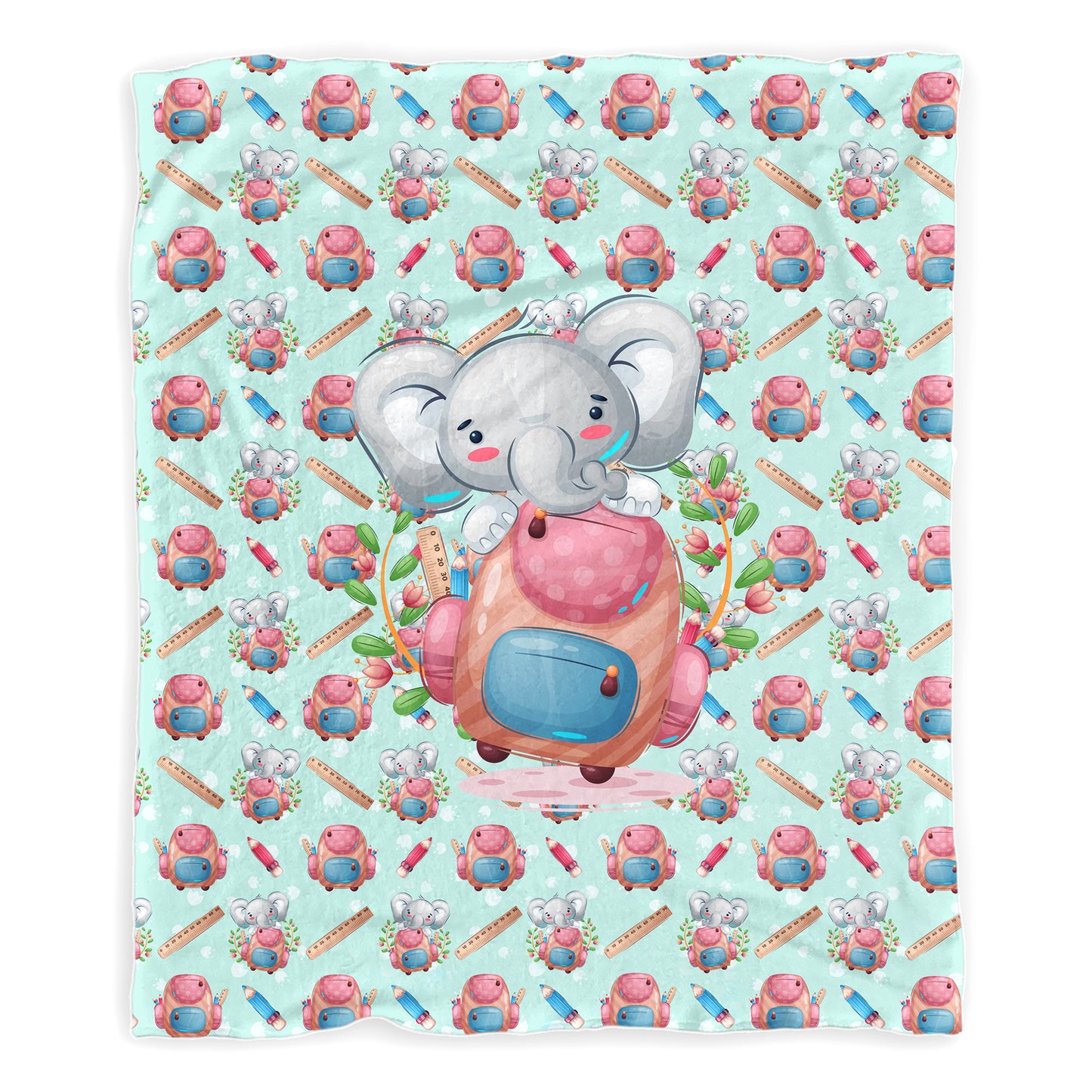 Backpack Elephant Baby Fleece Blanket