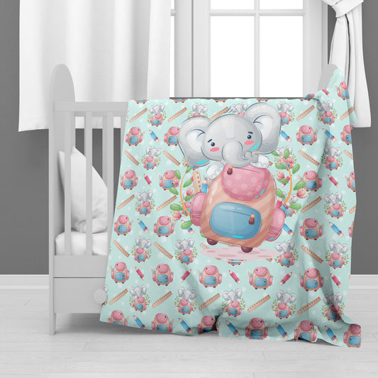Backpack Elephant Baby Fleece Blanket