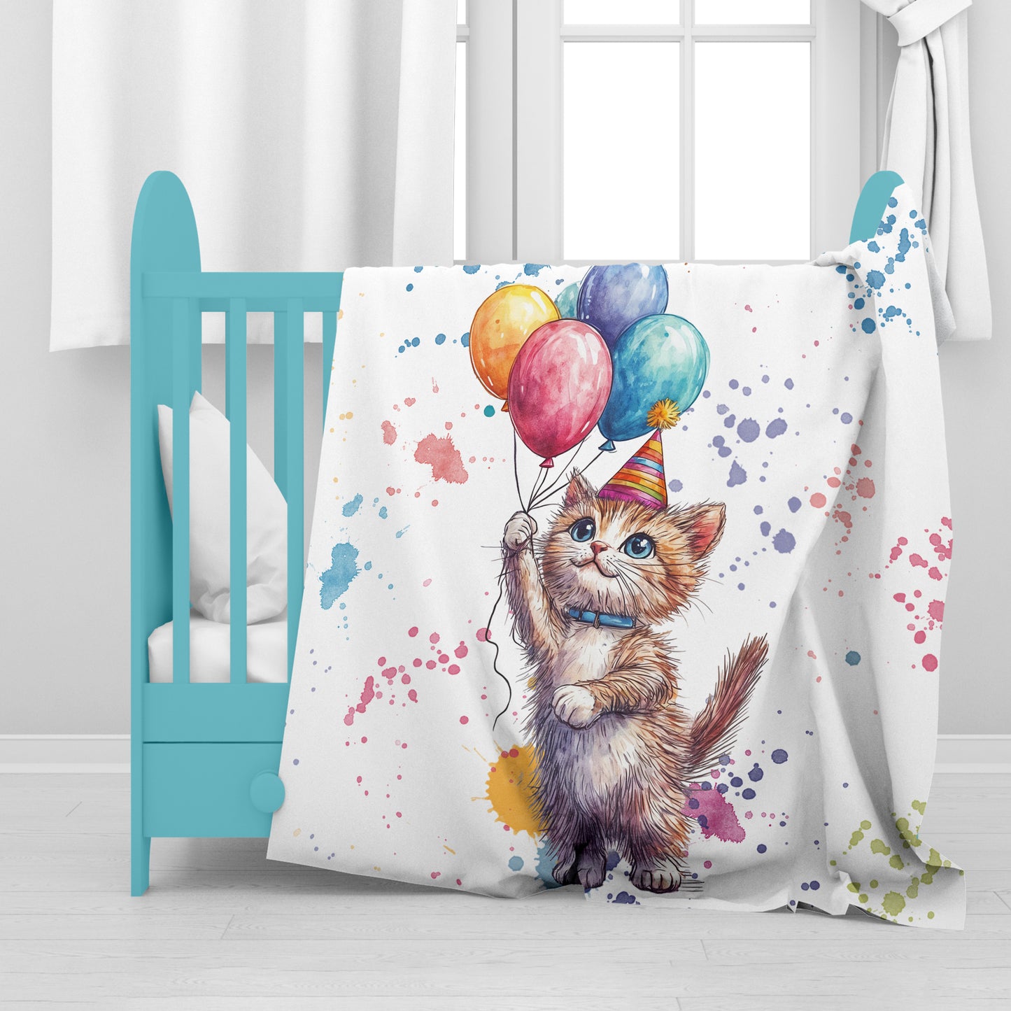 Balloon Kitten Baby Fleece Blanket