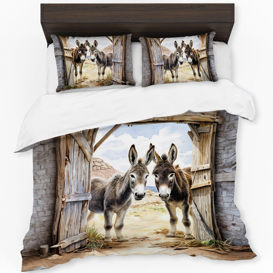 Barn Door Donkeys Duvet Cover Set