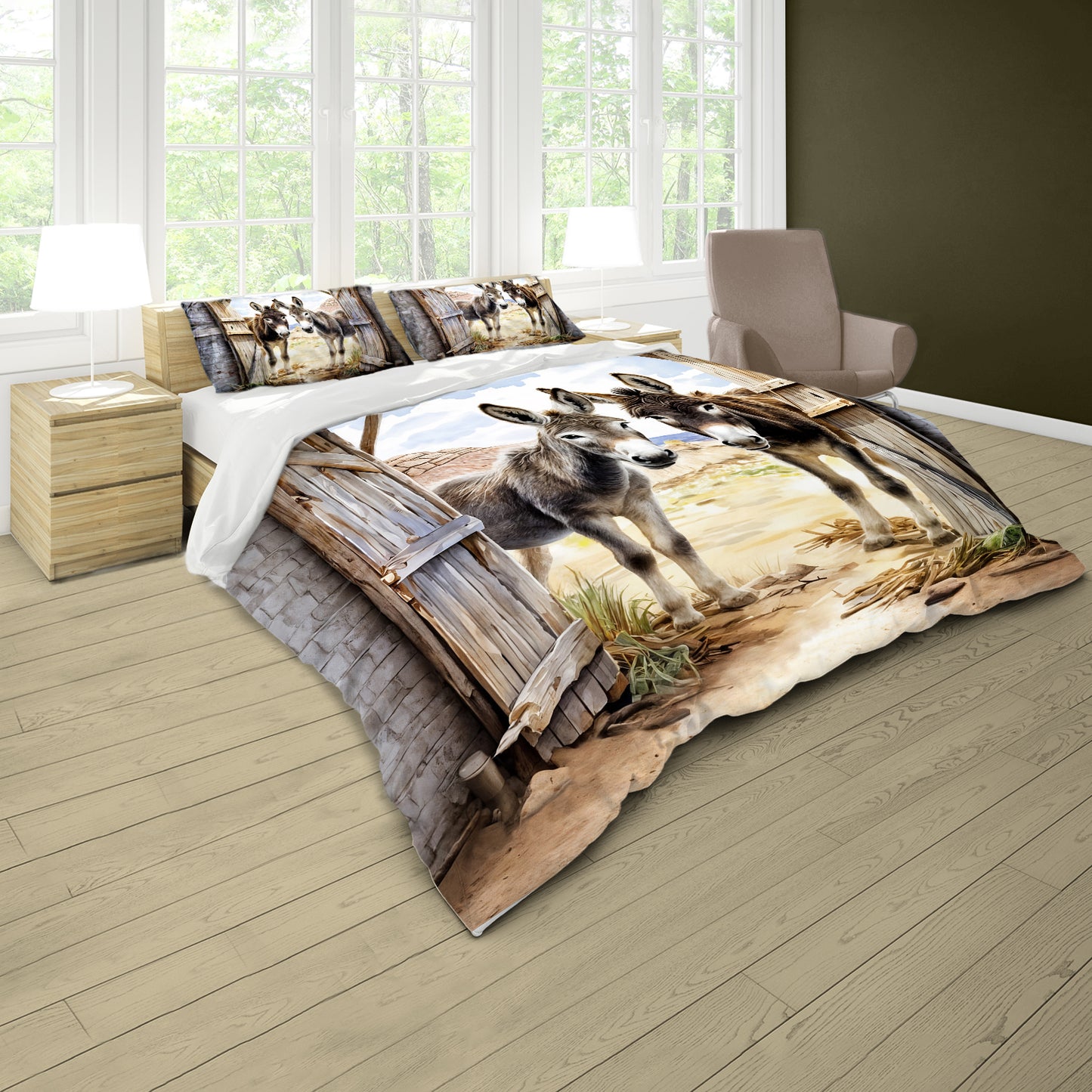 Barn Door Donkeys Duvet Cover Set