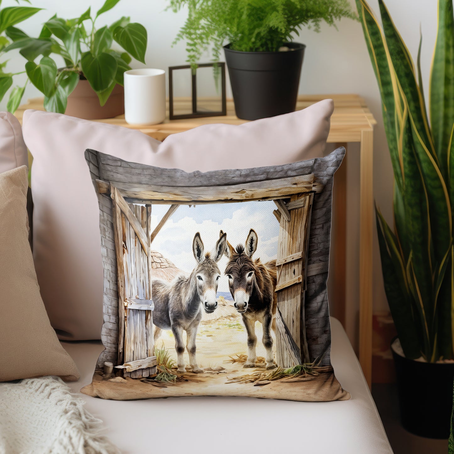 Barn Door Donkeys Luxury Scatter
