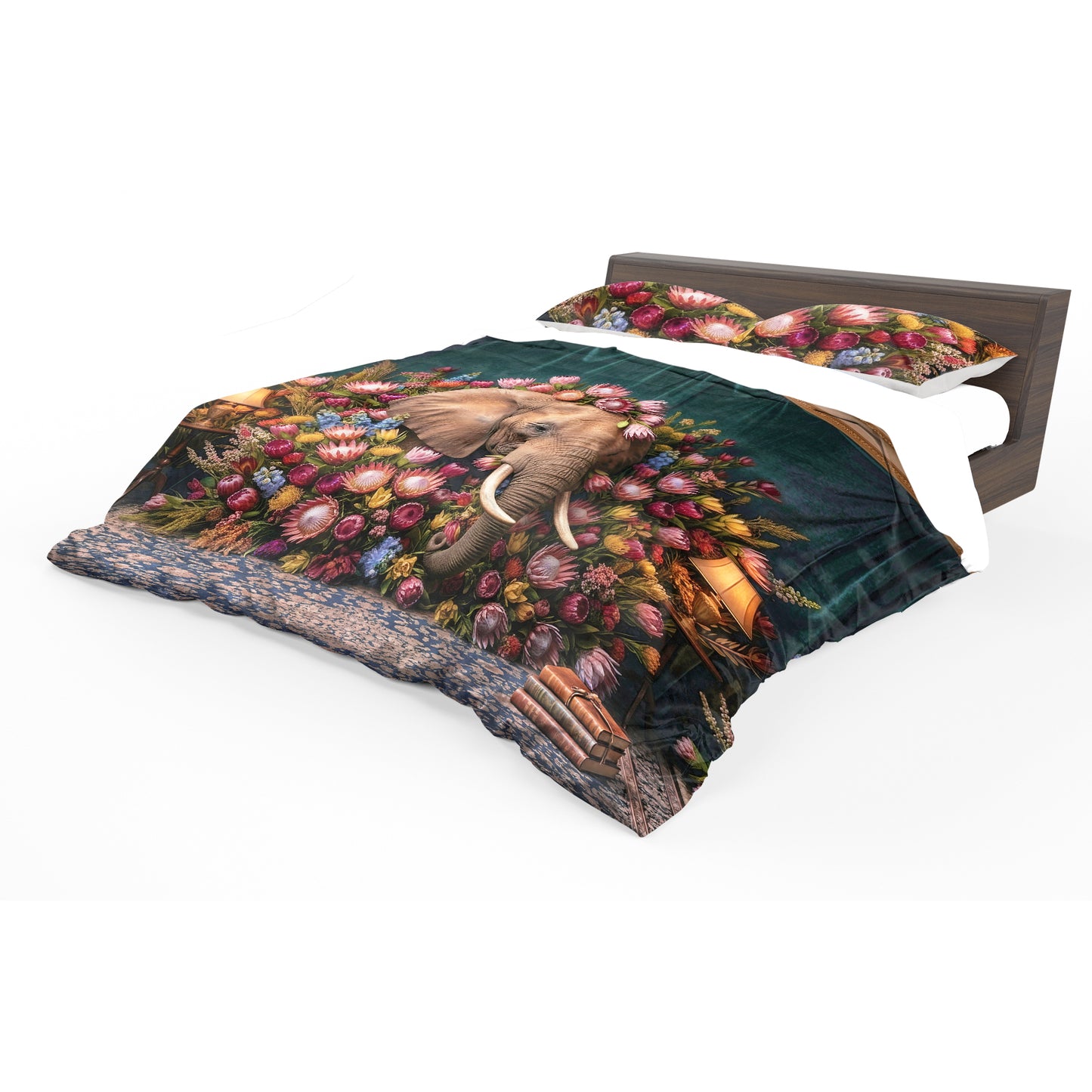 Baroque Elephant & King Protea Duvet Cover Set