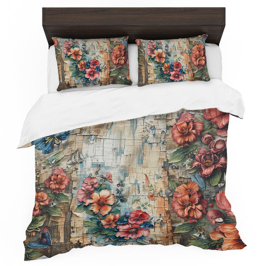 Baroque Floral Duvet Cover Set