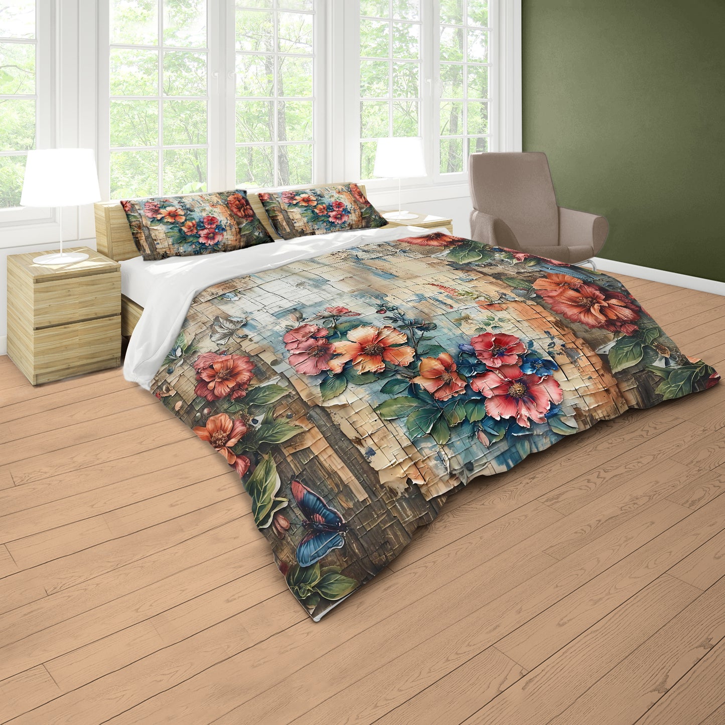 Baroque Floral Duvet Cover Set