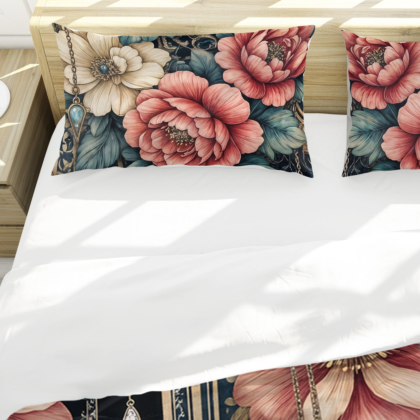 Baroque Jewelry Floaral Duvet Cover Set