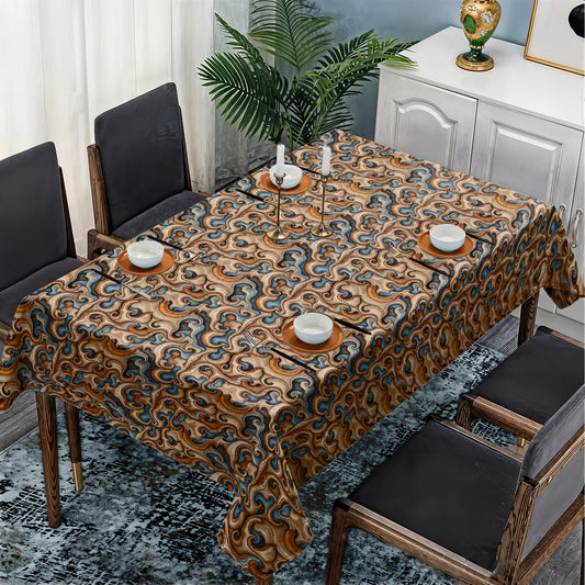 Baroque Marble Motif Rectangle Tablecloth