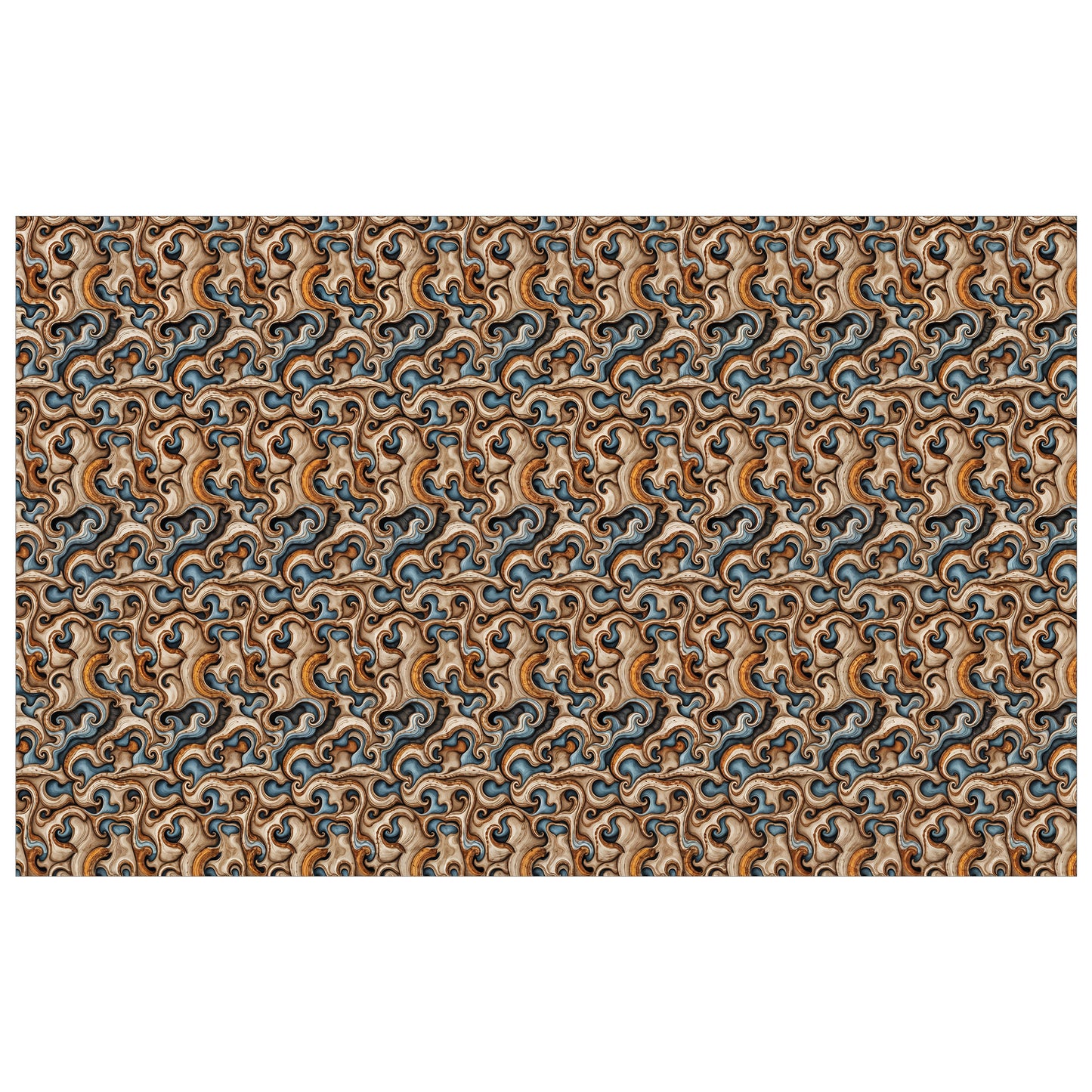 Baroque Marble Motif Rectangle Tablecloth