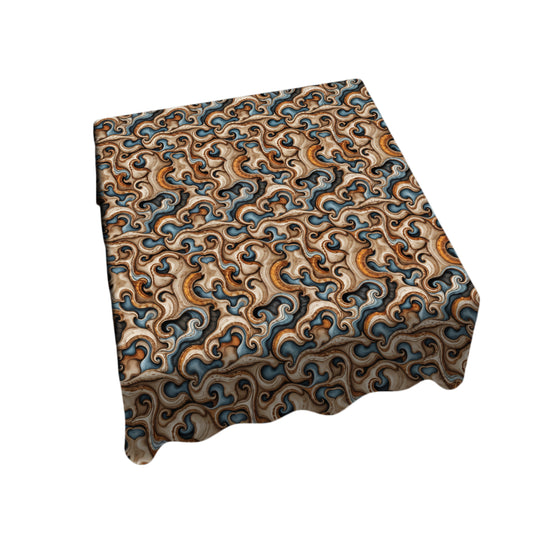 Baroque Marble Motif Square Tablecloth