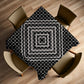 Barriers In Bloom Black And Grey Square Tablecloth