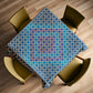 Barriers In Bloom Blue Haze Square Tablecloth