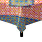 Barriers In Bloom Pink and Blue Square Tablecloth