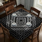 Barriers In Bloom Black And Grey Square Tablecloth