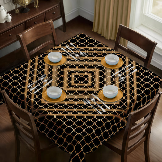 Barriers In Bloom Black Brown Square Tablecloth