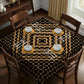 Barriers In Bloom Black Brown Square Tablecloth