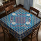Barriers In Bloom Blue Haze Square Tablecloth